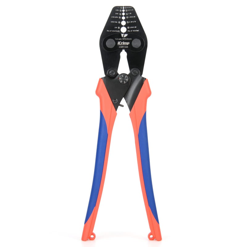 iCrimp Wire Rope Crimping Tool with Built-in Cutter for Cable Railing, Hand Swaging Tool for 1/32~1/8-inch Aluminum Oval Sleeves,Double Barrel Ferrules - Image 1